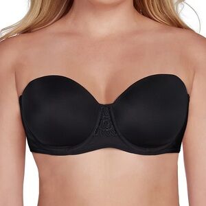 Vanity Fair Beauty Back Underwire Smoothing Strapless Bra 34D Midnight Black